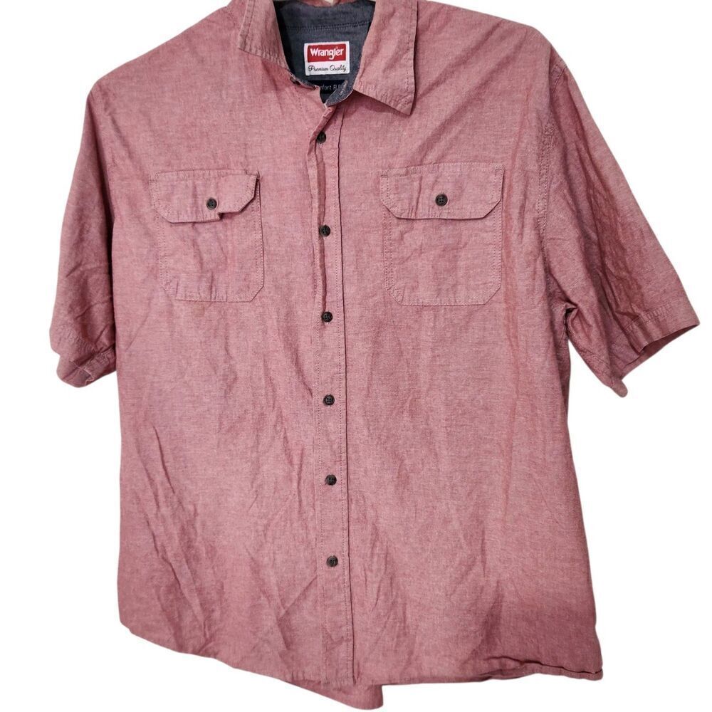 Wrangler Premium Quality Shirts Size XL Pink Short Sleeve Comfort Flex